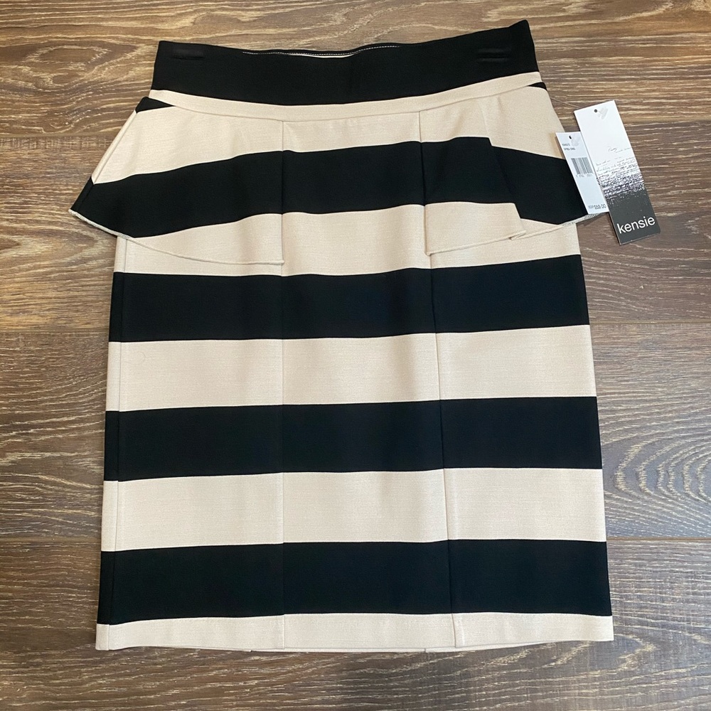 Kensie Striped Peplum Skirt